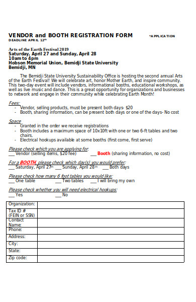 vendor dance registration form