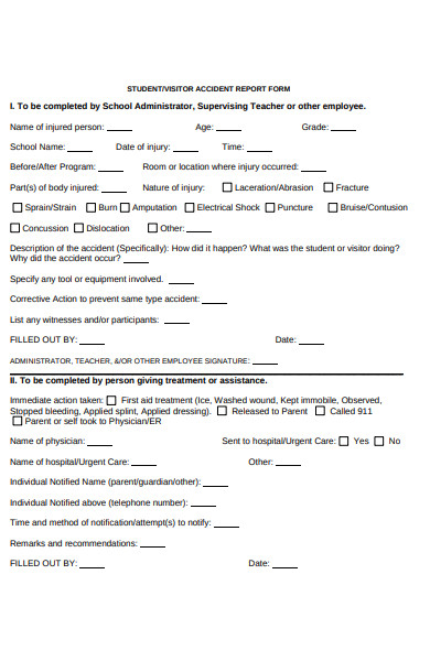 visitor accident report form
