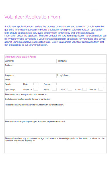 volunteer application form1