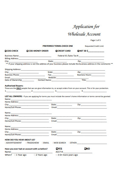 wholesale account application form