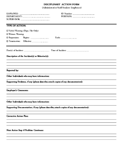 FREE 5+ Employee Write-Up Forms in PDF