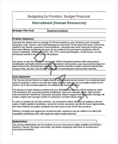 sample research proposal on recruitment and selection