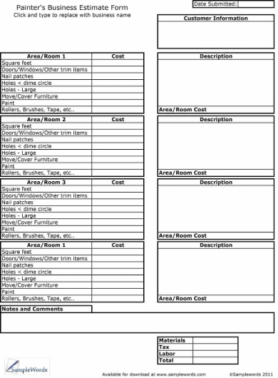 Free 5 Cleaning Business Estimate Forms In Pdf