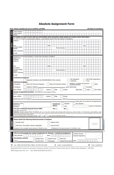 assignment form pdf