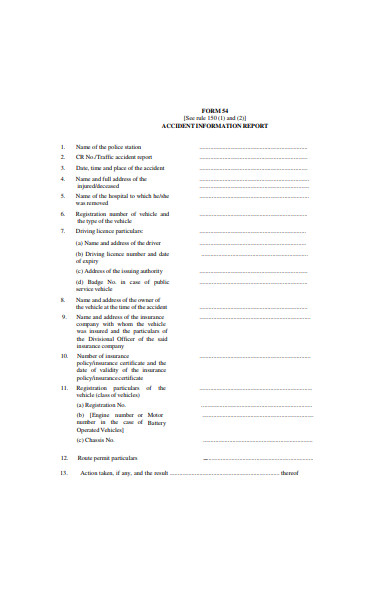 accident information report form