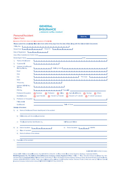 accident insurance claim form