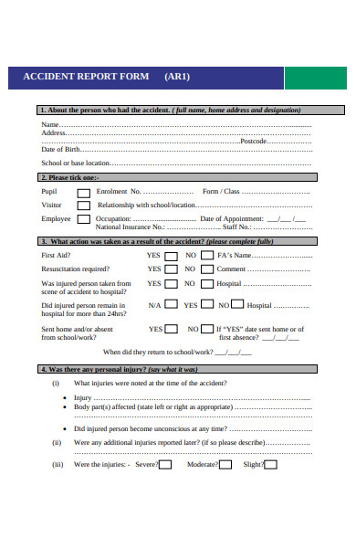 accident report form template
