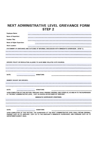 administrative grievance form