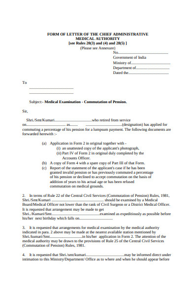 administrative letter form