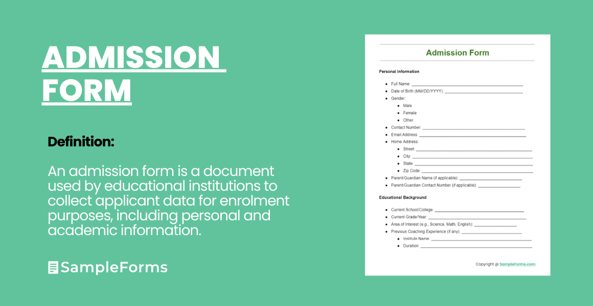 admission form fi