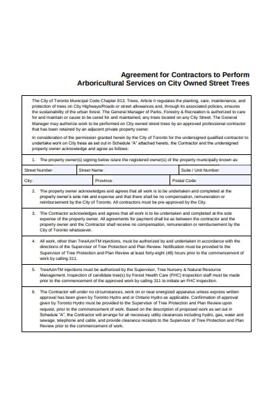 agreement form sample