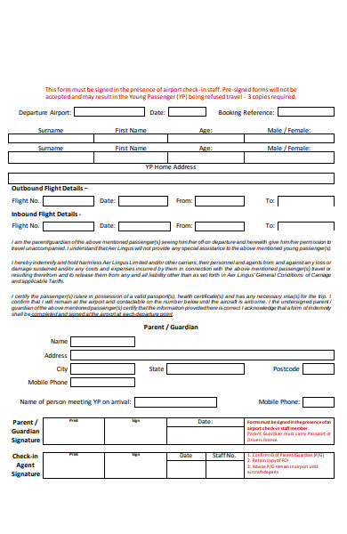 airport check in staff form