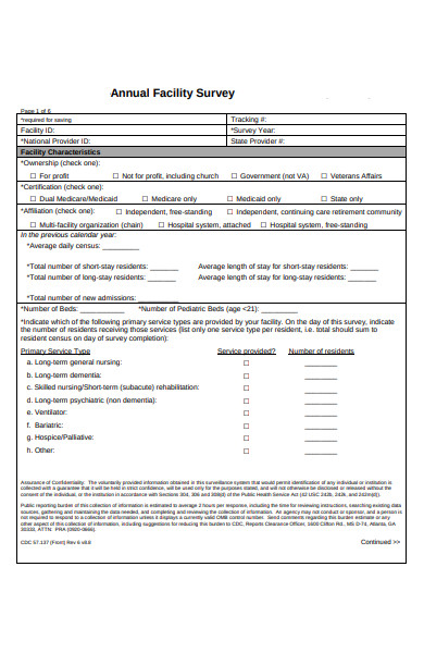 annual facility survey form