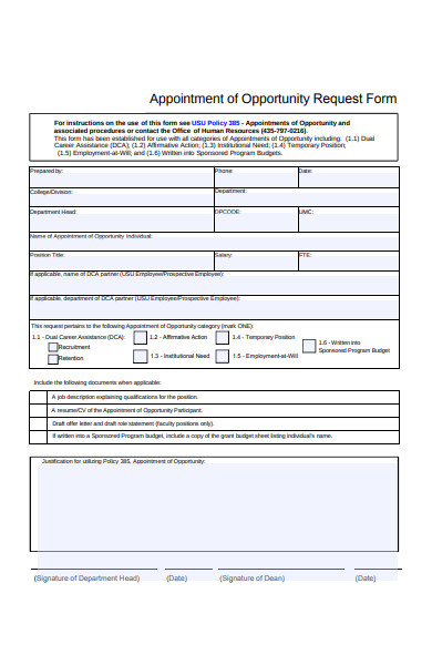 FREE 52+ Appointment Request Forms in PDF | MS Word | XLS