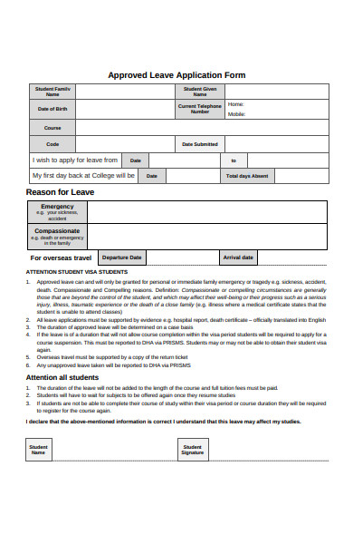 FREE 50+ Leave Application Forms in PDF | MS Word | Excel