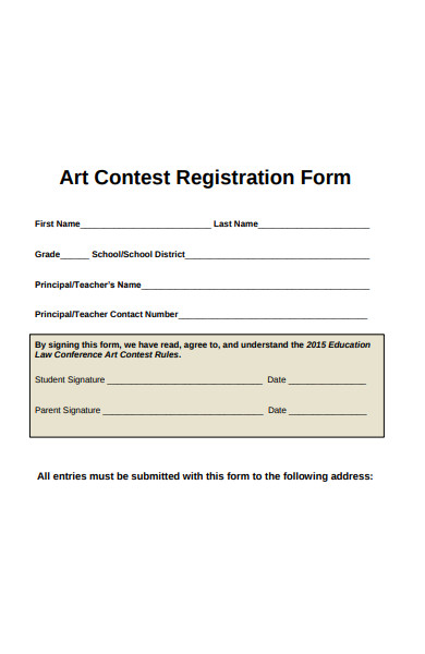 FREE 56+ Contest Registration Form Samples, PDF, MS Word, Google Docs ...