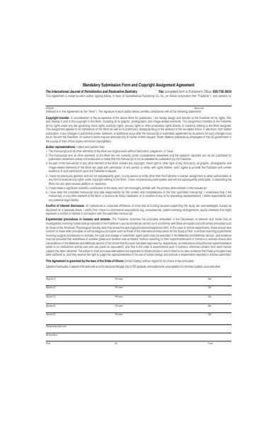 assignment agreement form in pdf