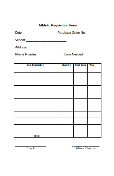 athletic requisition form