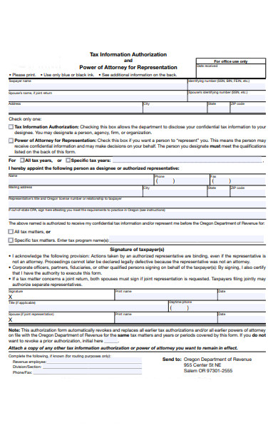 attorney representation form