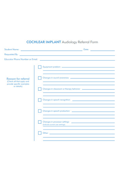audiology referral form