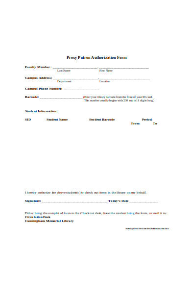authorization form in doc