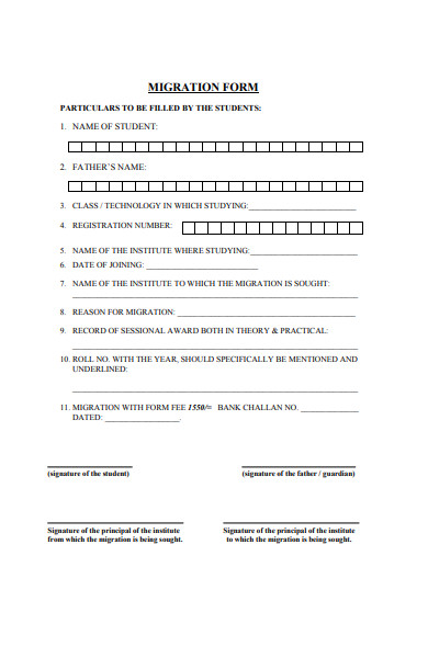 Govt Migration Form.pdf FREE 35+ Migration Form Samples, PDF, MS Word, Google Docs, Excel