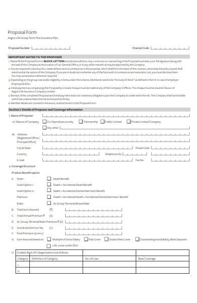 basic proposal form