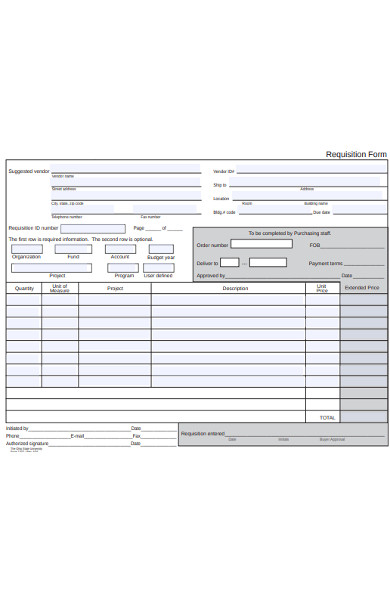 basic requisition form
