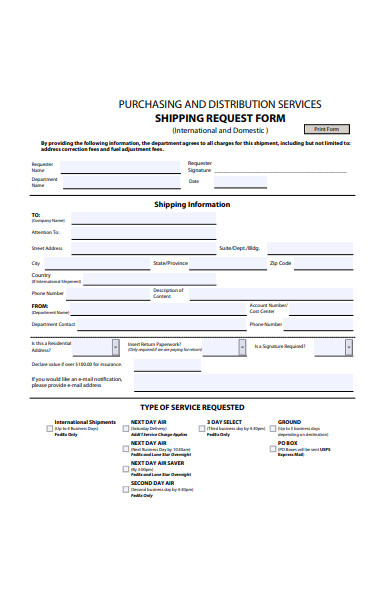 FREE 41+ Shipping Form Samples, PDF, MS Word, Google Docs, Excel
