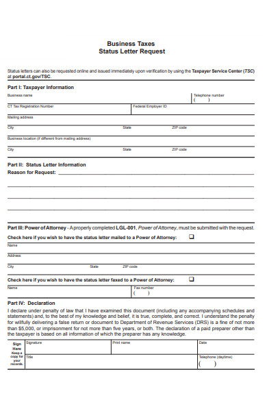 business status letter form