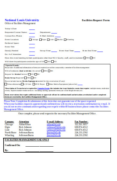 campus facility request form