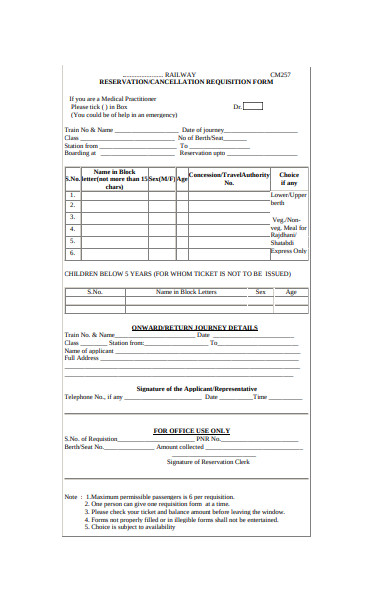 cancellation requisition form