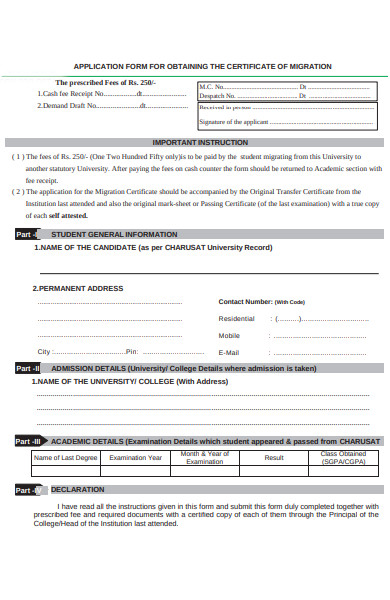 candidate migration form