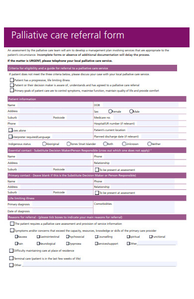care referral form