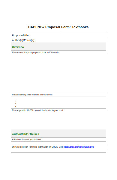 cash book proposal form