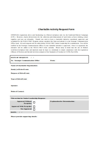 charitable activity request form1