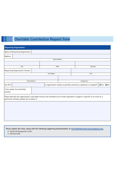 charitable contribution request form