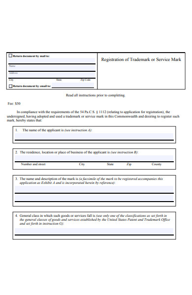 charitable organisation trademark form