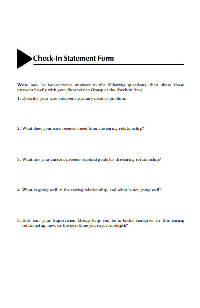 check in statement form
