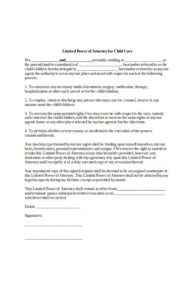 child care attroney form