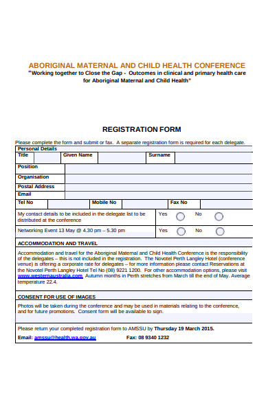 child health conference registration form