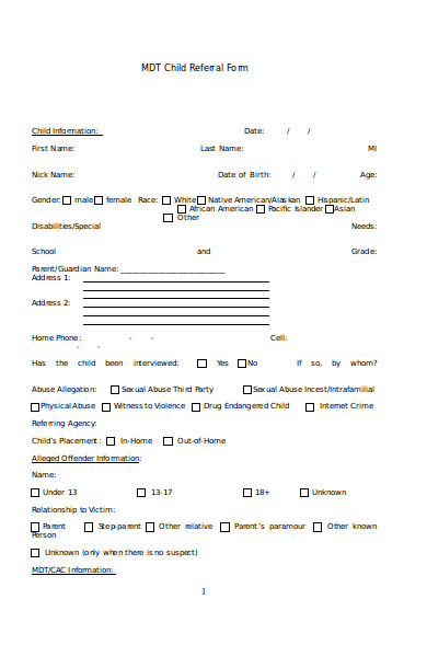 child referral form