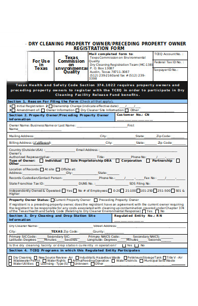 cleaning facility form