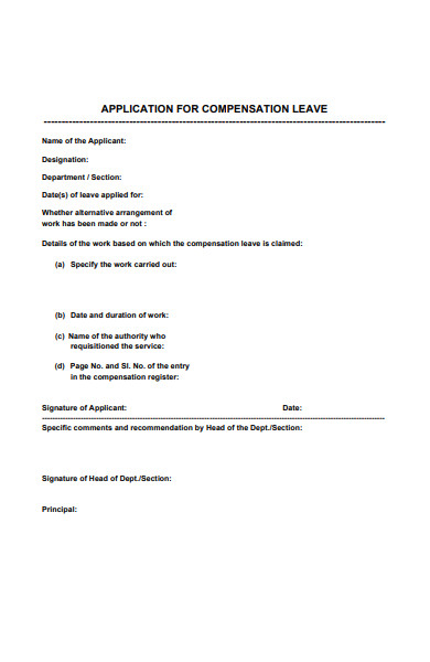 compensation leave application form