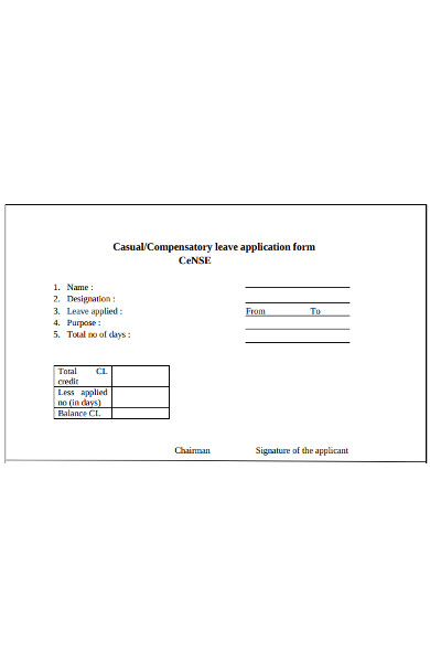 compensatory leave application form