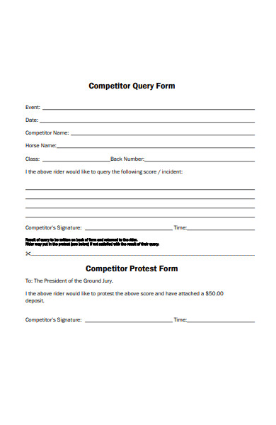 competitor query form