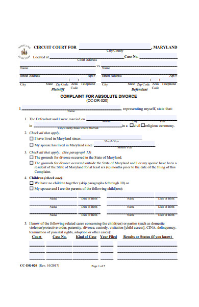 free 30 divorce forms in pdf ms word