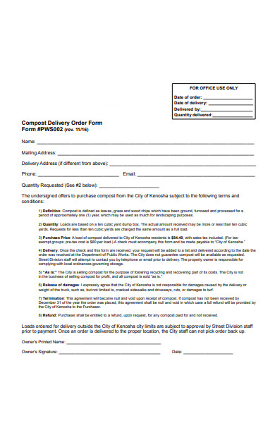 compost delivery form