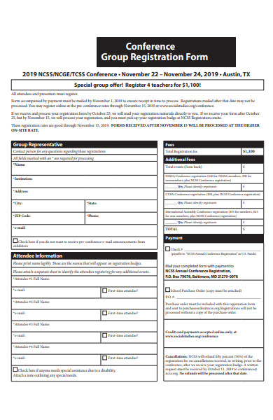 conference group registration form