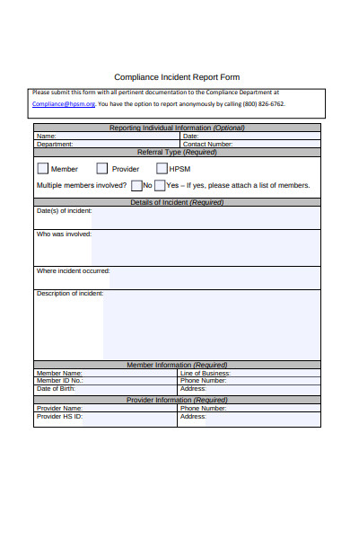 FREE 27+ Incident Report Forms in PDF | XLS